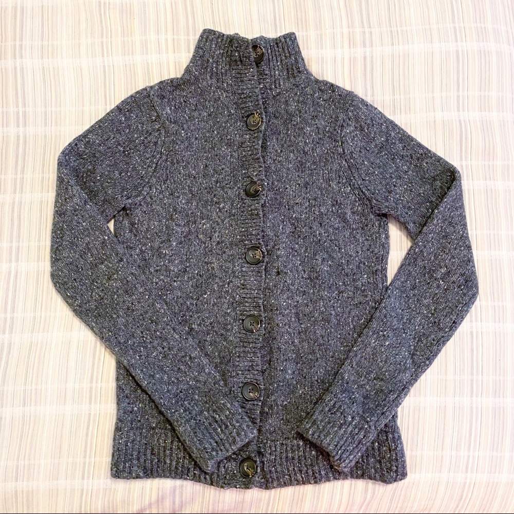 Boden Gray Wool Alpaca Button Down Knit Sweater